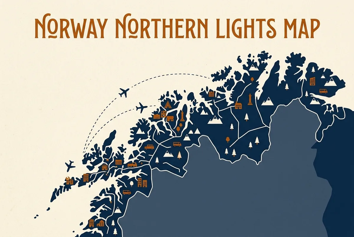 illustrated map of Tromso highlights for Aurora Boreal nas Ilhas Lofoten: Vale a Pena a Viagem?, ilhas lofoten aurora boreal