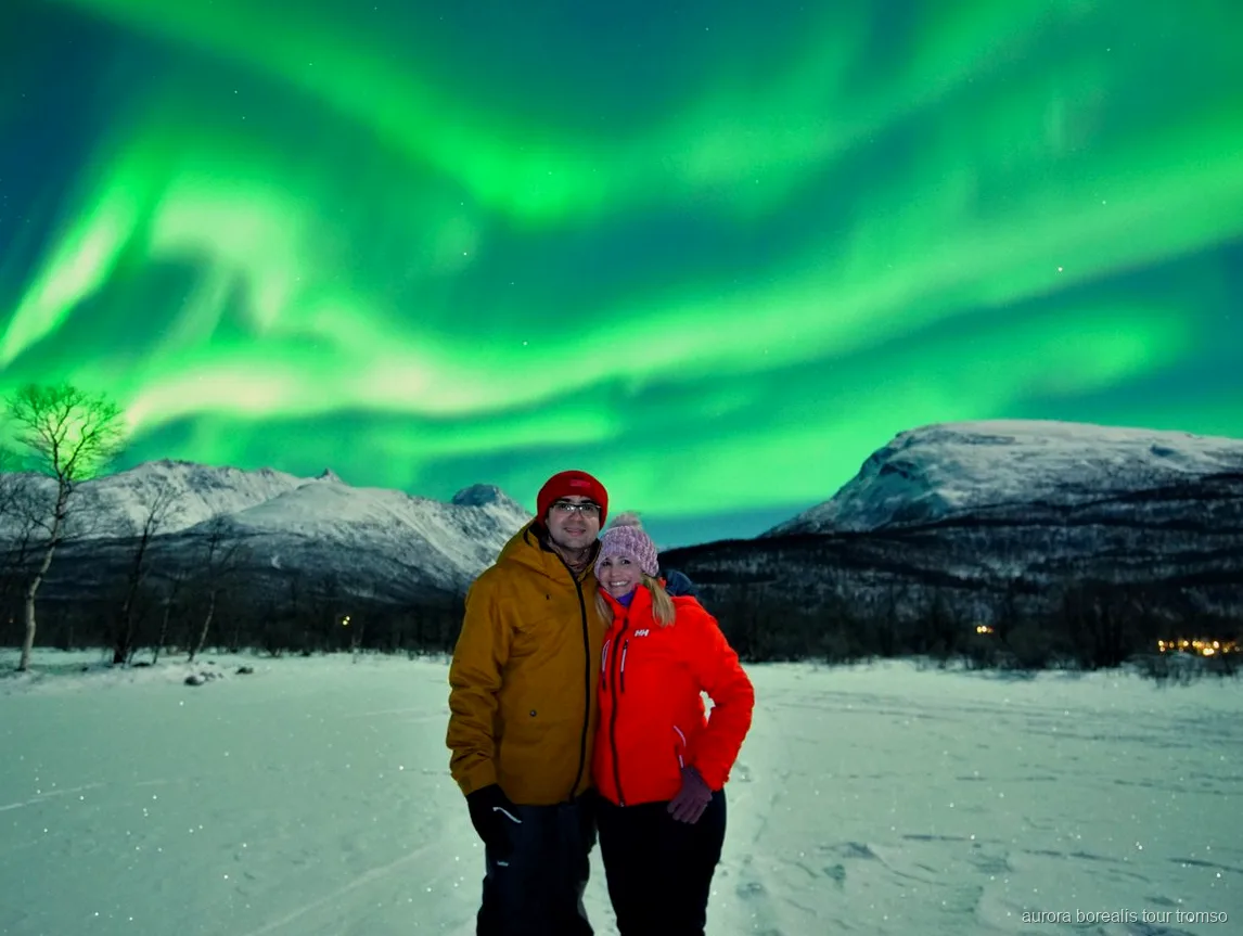 Noorderlicht boven Noord-Noorwegen gezien vanaf de Tromso kleine groep jacht